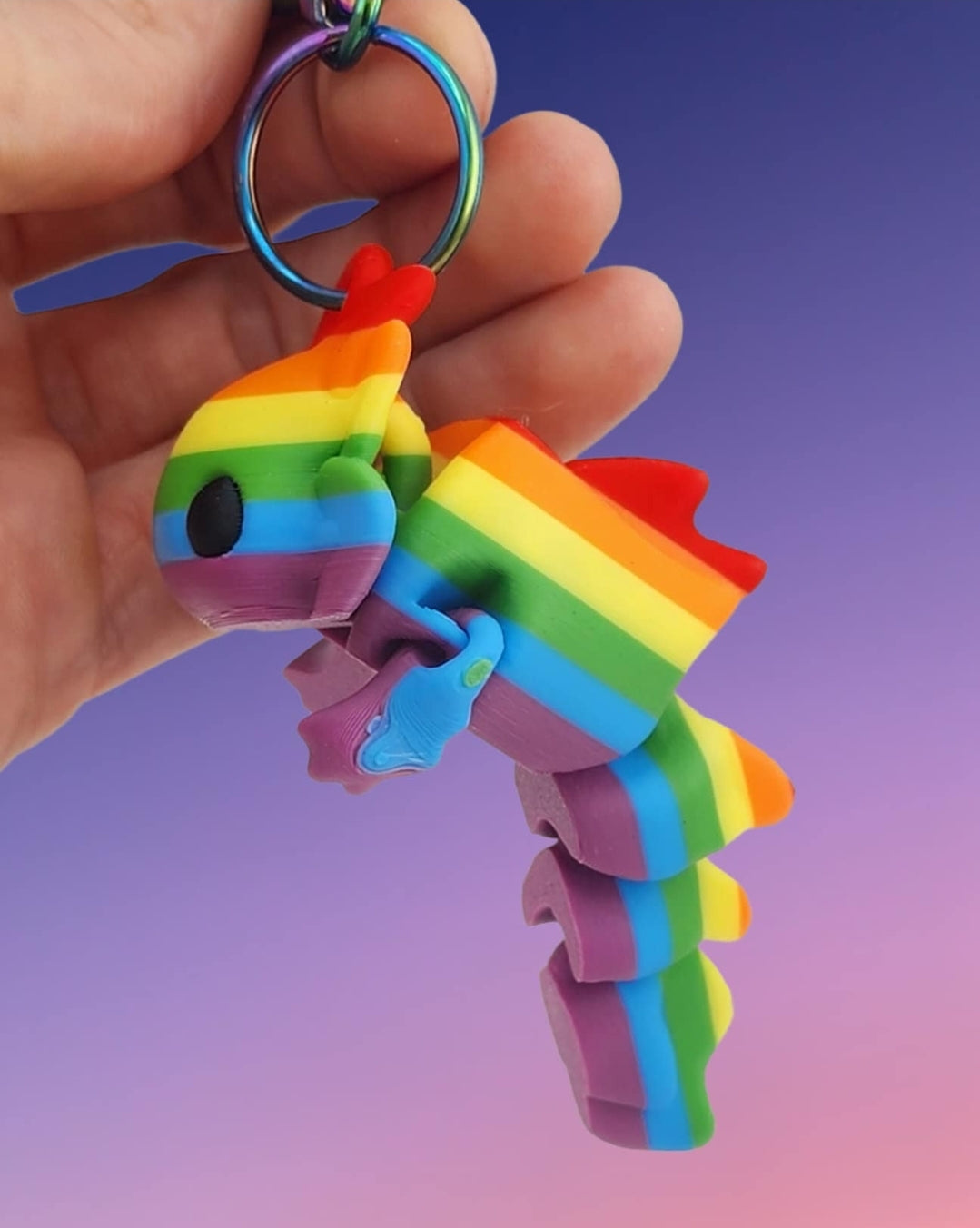 Pride Rainbow Axolotl Tadpole Keychain!