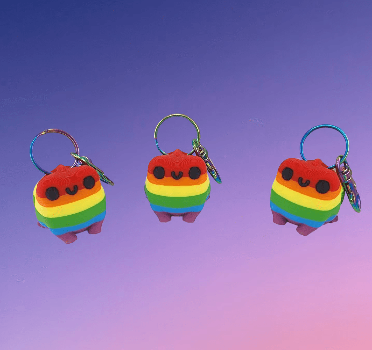 Pride Rainbow Frog Keychain!