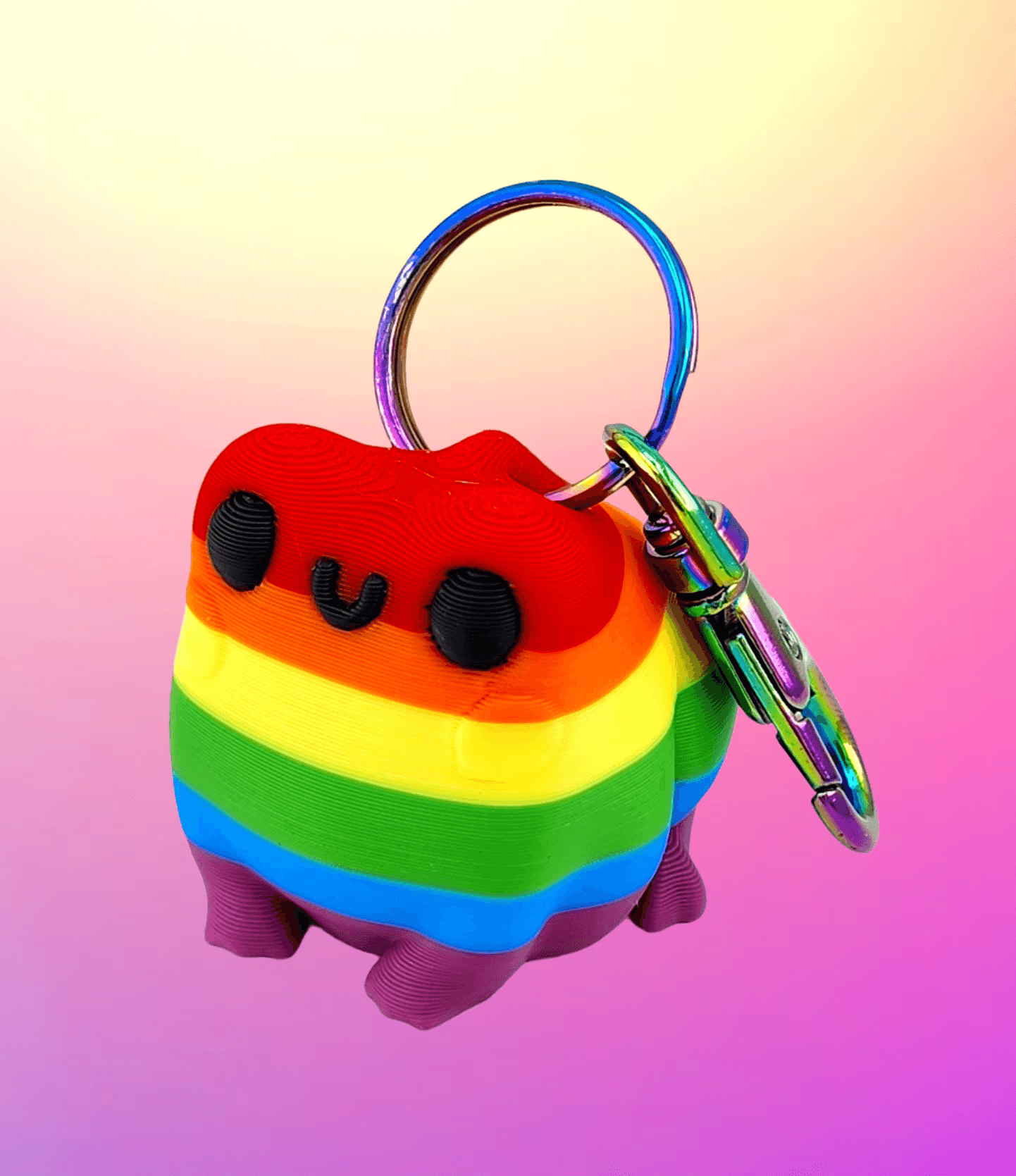 Pride Rainbow Frog Keychain!