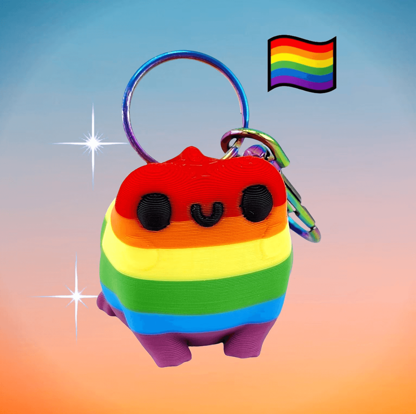 Pride Rainbow Frog Keychain!