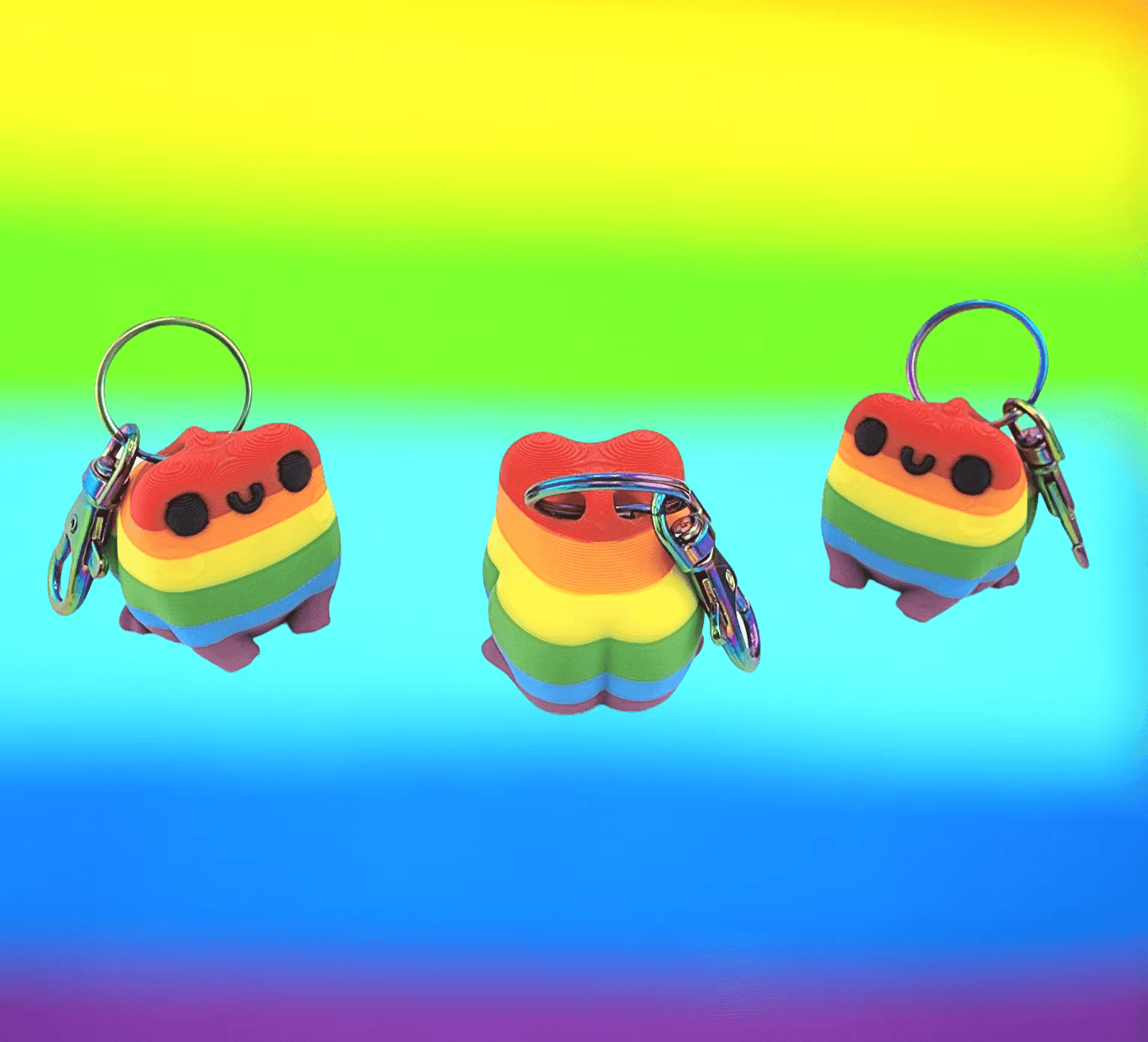 Pride Rainbow Frog Keychain!