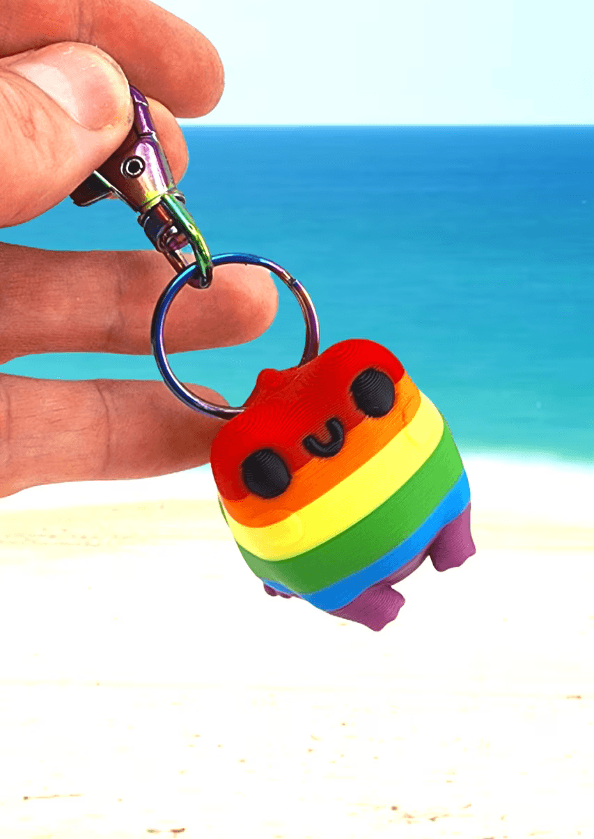 Pride Rainbow Frog Keychain!