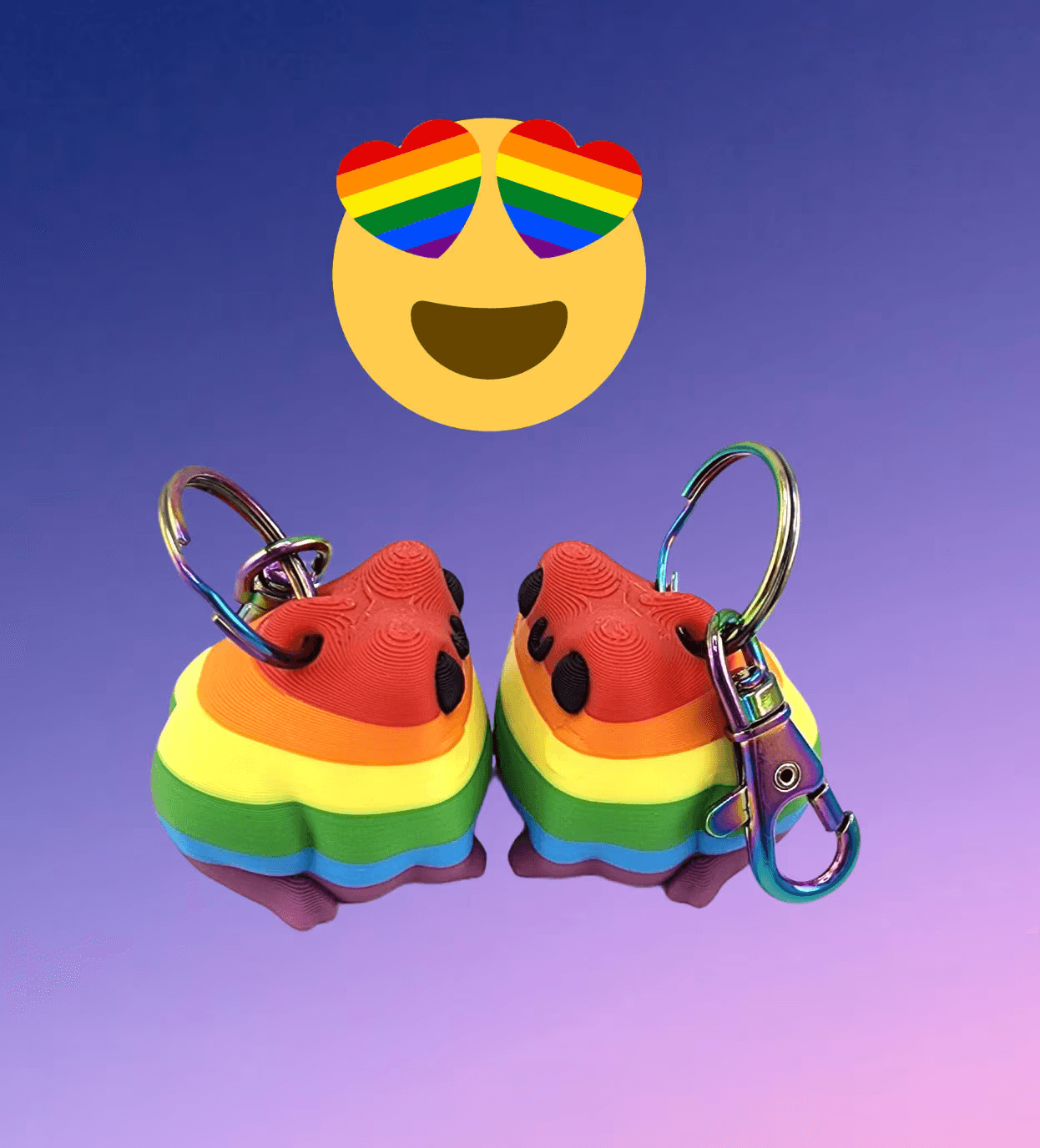 Pride Rainbow Frog Keychain!