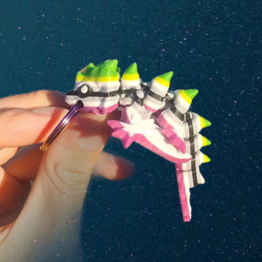 Aroace Pride Dragon - Articulated Keychain