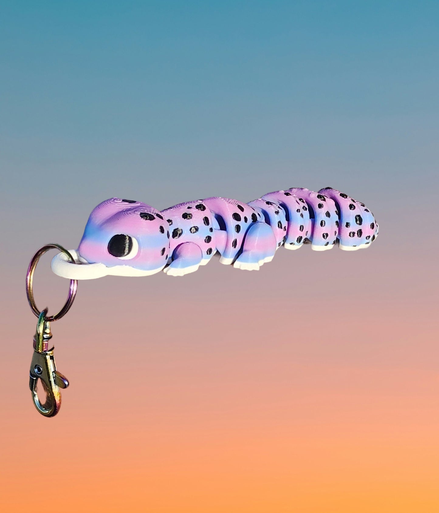 Cute Leopard Gecko Articulated Bag Charm - Keychain! - Fun Color Options - Handmade - Fidget Toy - Cool Gift Idea