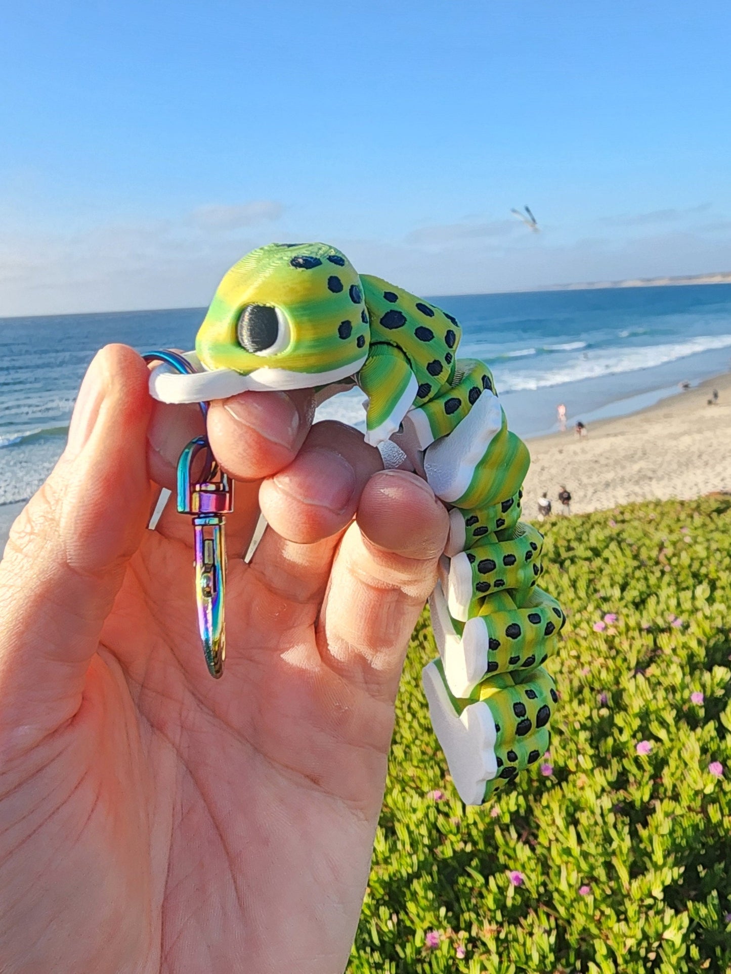 Cute Leopard Gecko Articulated Bag Charm - Keychain! - Fun Color Options - Handmade - Fidget Toy - Cool Gift Idea