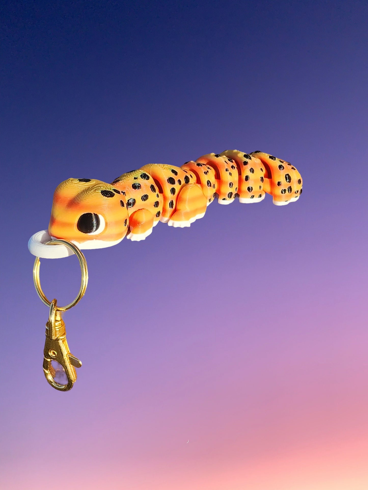 Cute Leopard Gecko Articulated Bag Charm - Keychain! - Fun Color Options - Handmade - Fidget Toy - Cool Gift Idea