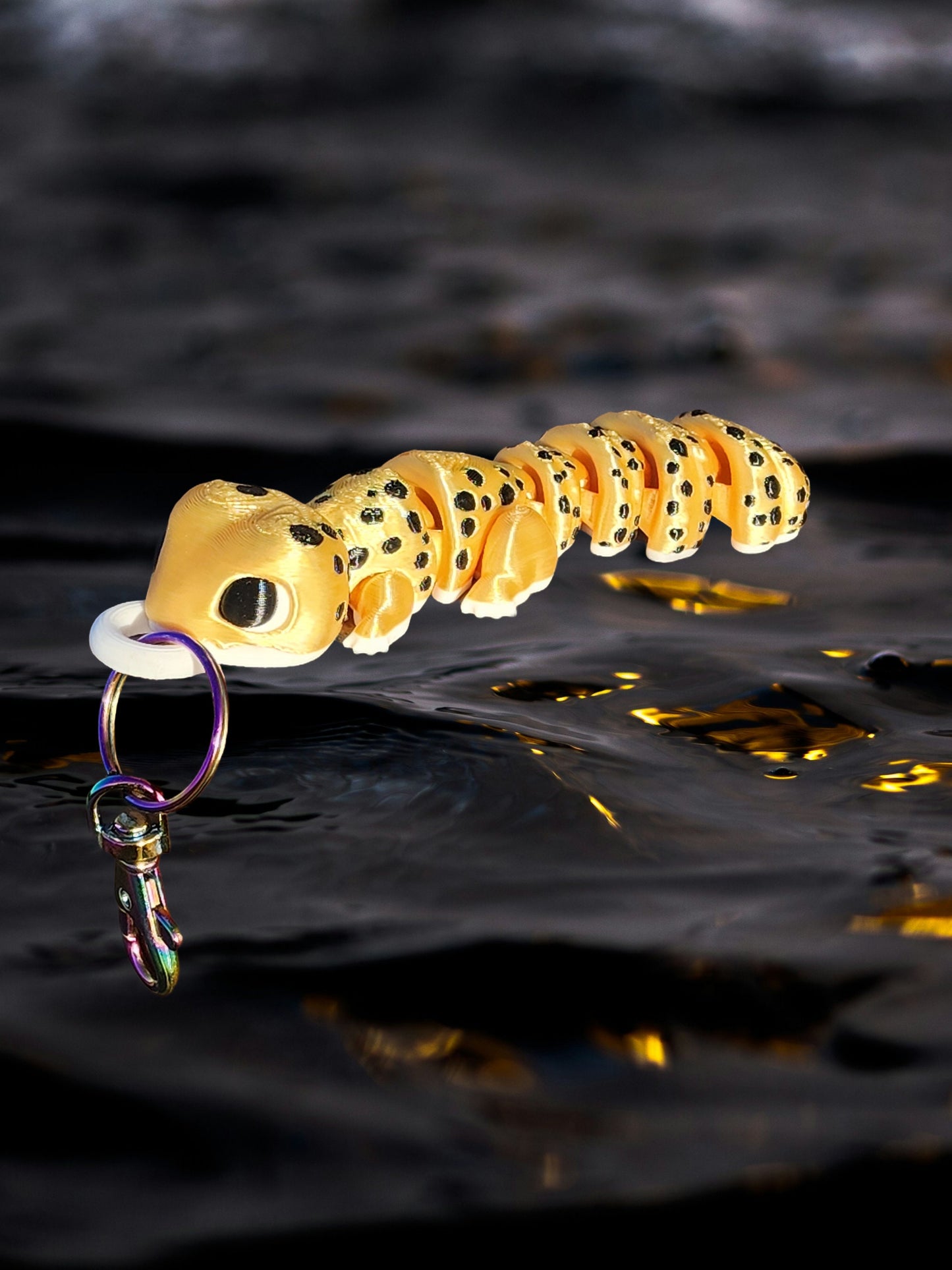 Cute Leopard Gecko Articulated Bag Charm - Keychain! - Fun Color Options - Handmade - Fidget Toy - Cool Gift Idea