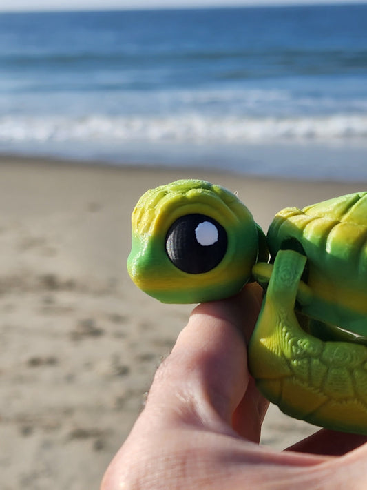 Baby Sea Turtle, Articulated Fidget Toy, Gift, Customizable, Fun, Weird