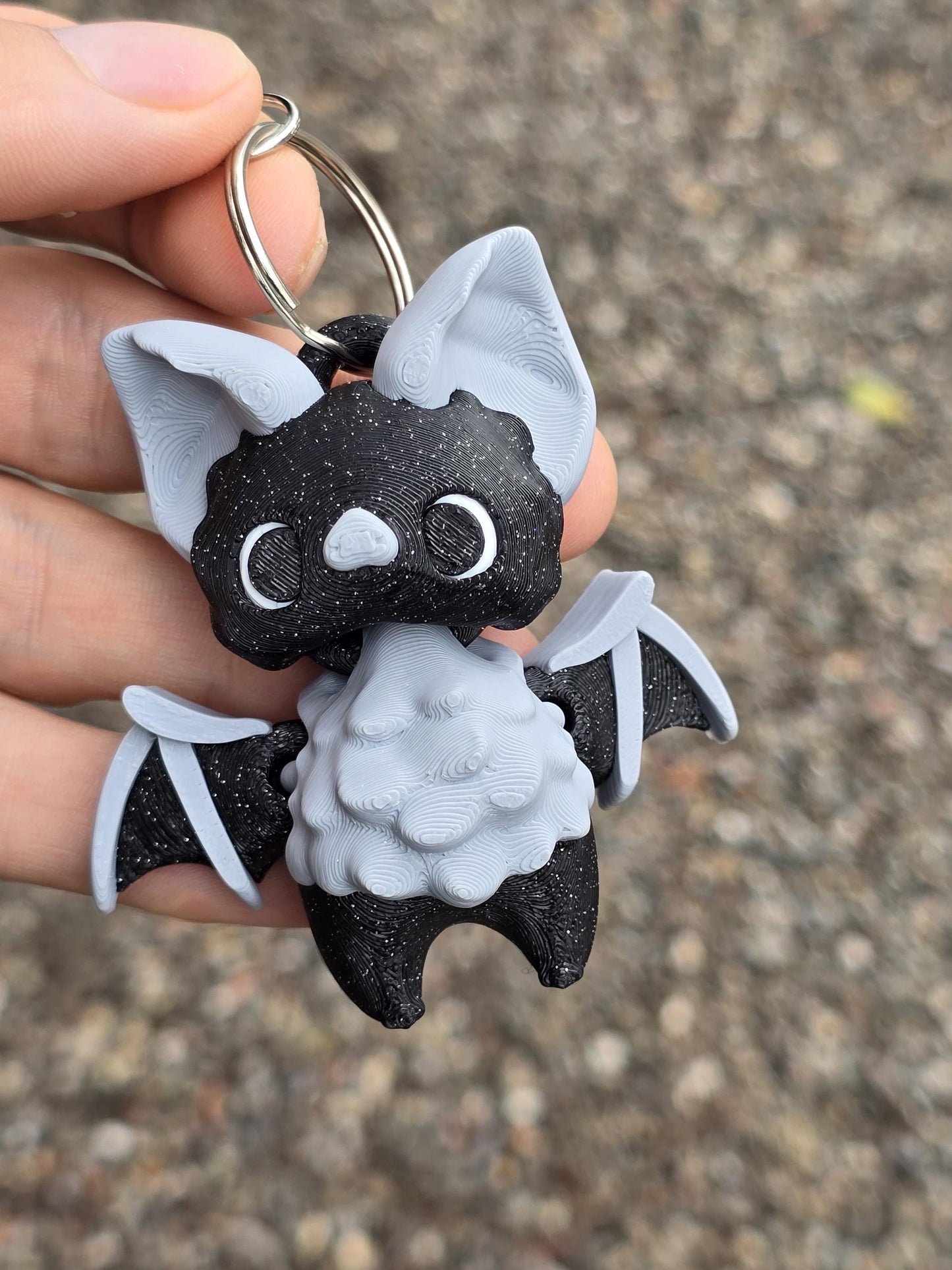 Cute Bat  Keychains - 3D Printed, Full Color - Fun Gift - Halloween, Key Buddies - Unique Item - Articulated - Fidget Toy, Handmade