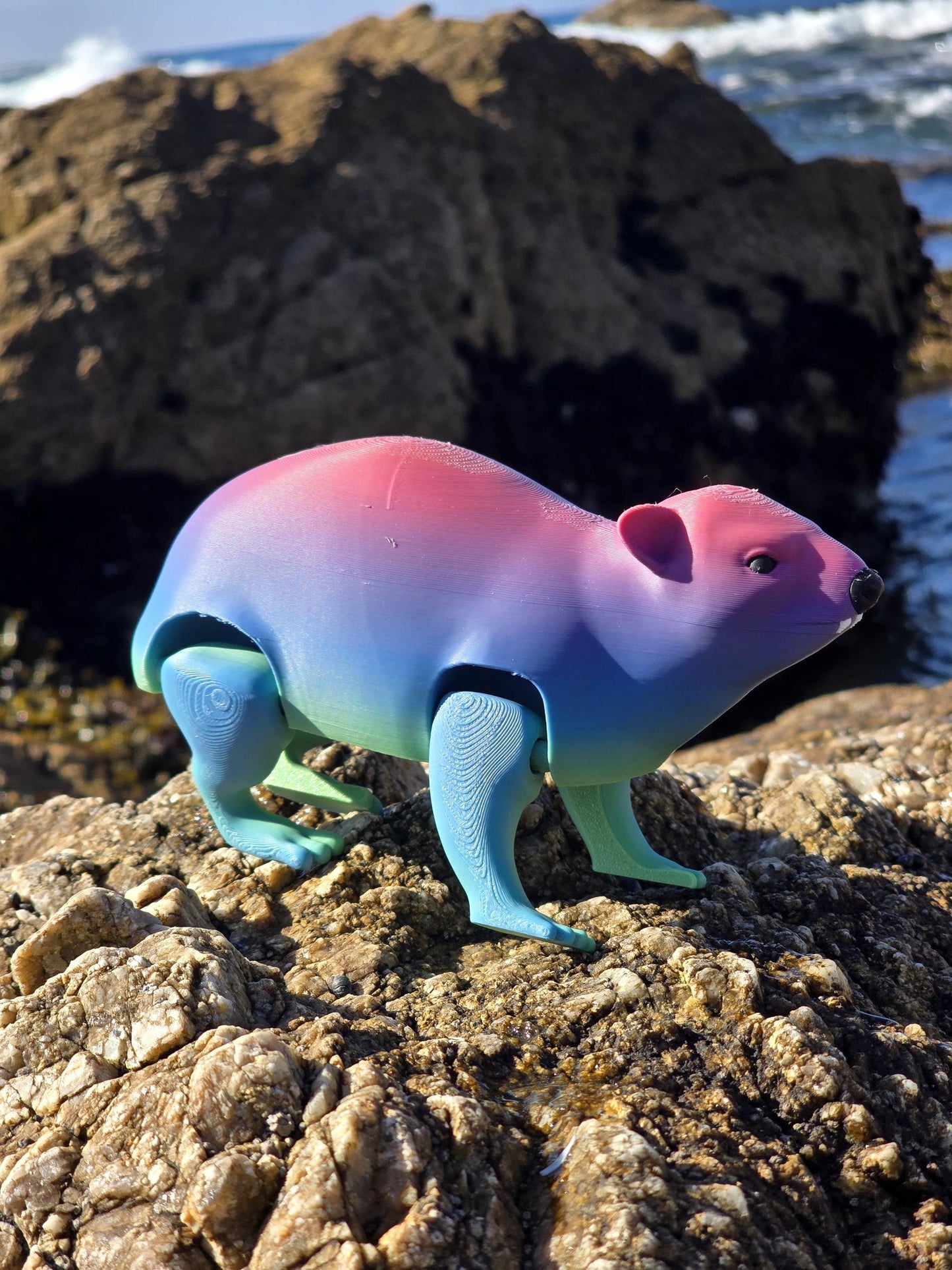 Rock Hyrax Toy  - 3D Printed, Full Color - Fun Gift - Key Buddies - Unique Item - Articulated - Fidget Toy, Handmade