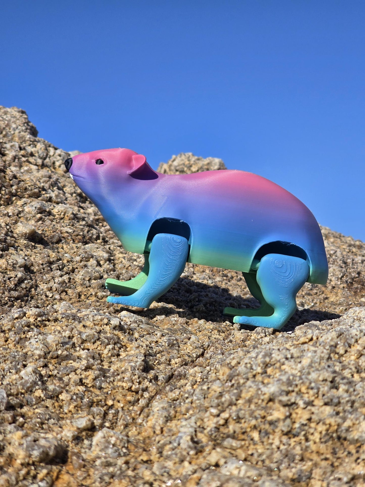 Rock Hyrax Toy  - 3D Printed, Full Color - Fun Gift - Key Buddies - Unique Item - Articulated - Fidget Toy, Handmade