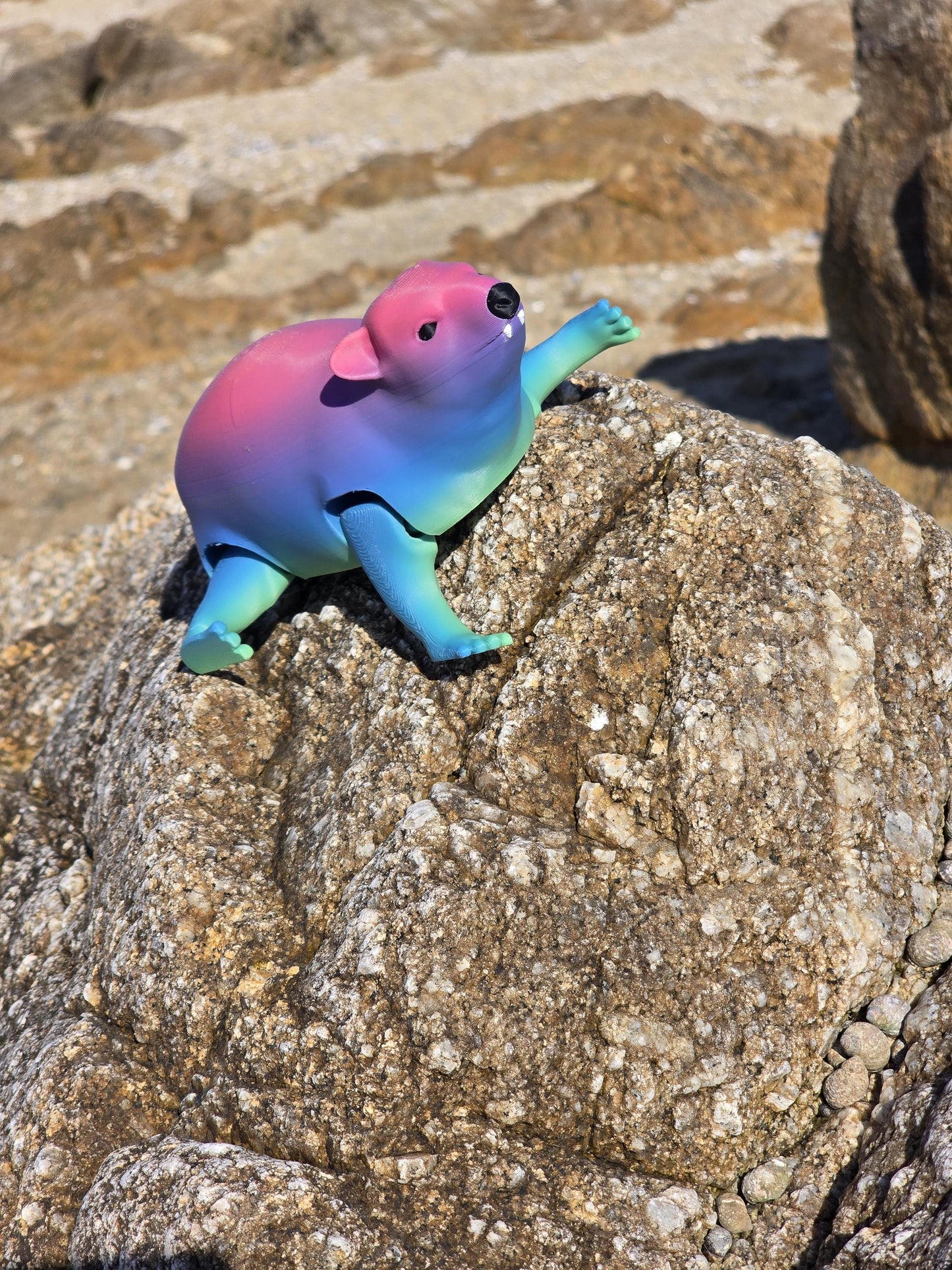 Rock Hyrax Toy  - 3D Printed, Full Color - Fun Gift - Key Buddies - Unique Item - Articulated - Fidget Toy, Handmade