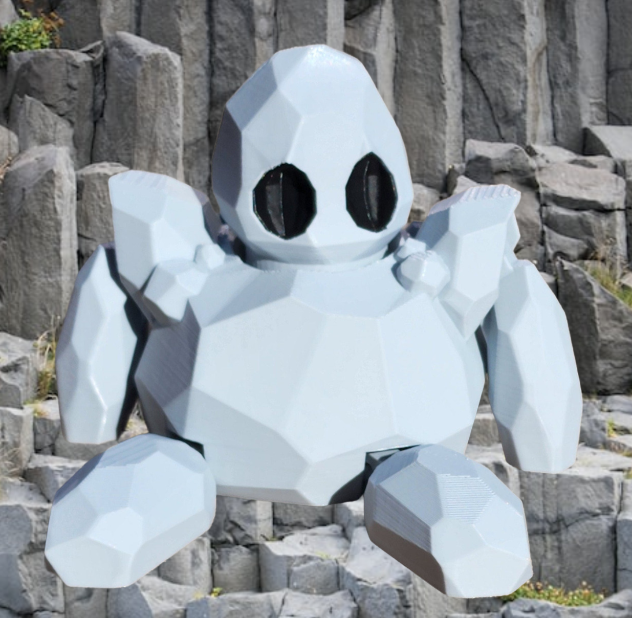 3D Printed Rock Golem - Articulated Fidget Toy