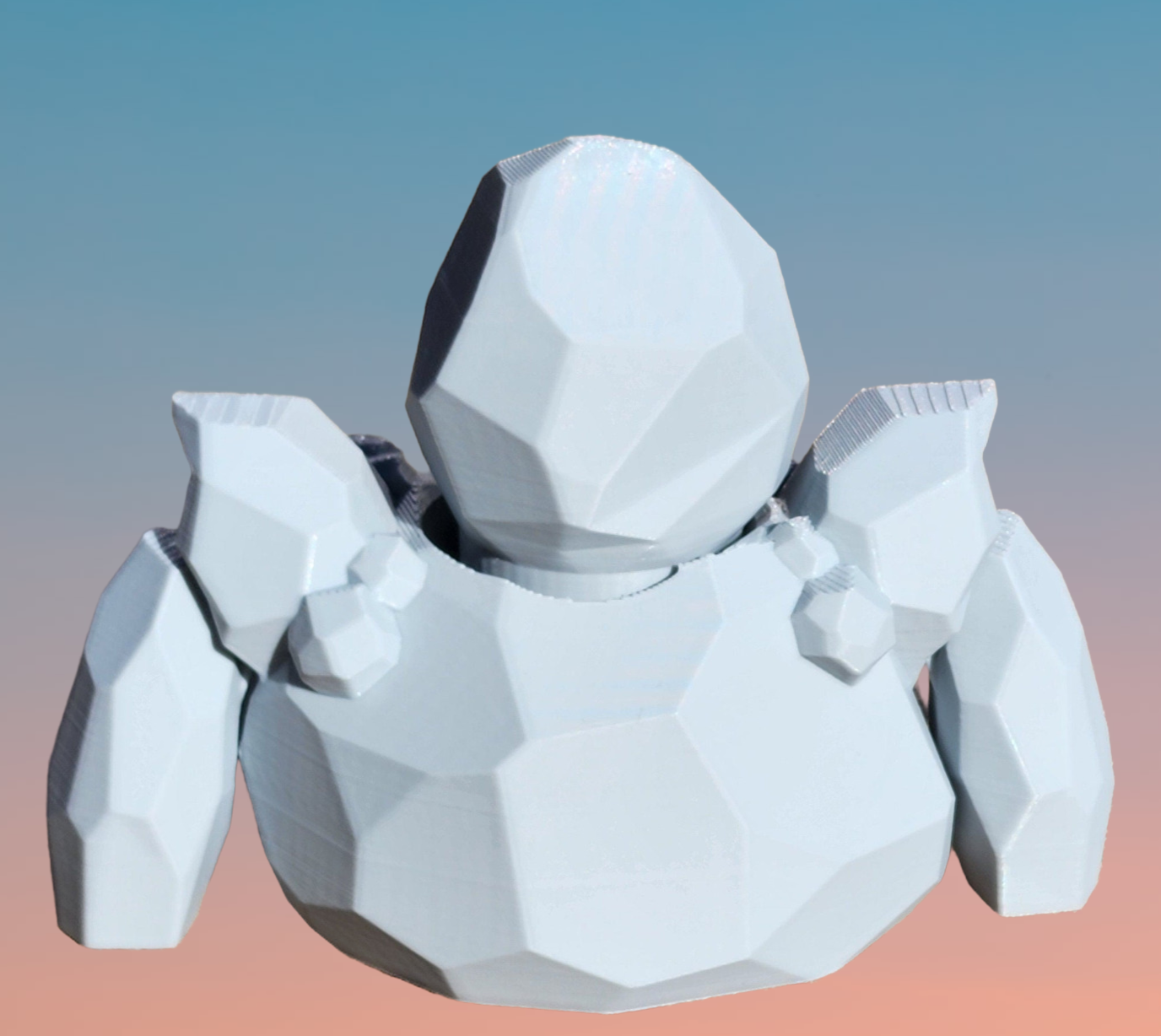 3D Printed Rock Golem - Articulated Fidget Toy