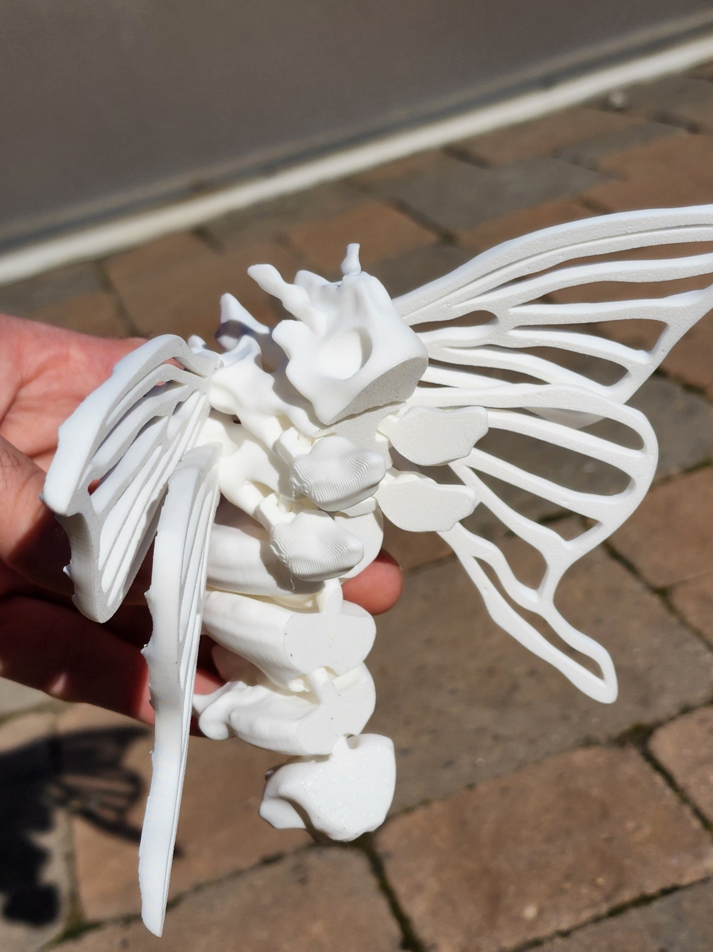 3D Printed Bone Moth - Articulated Fidget Toy