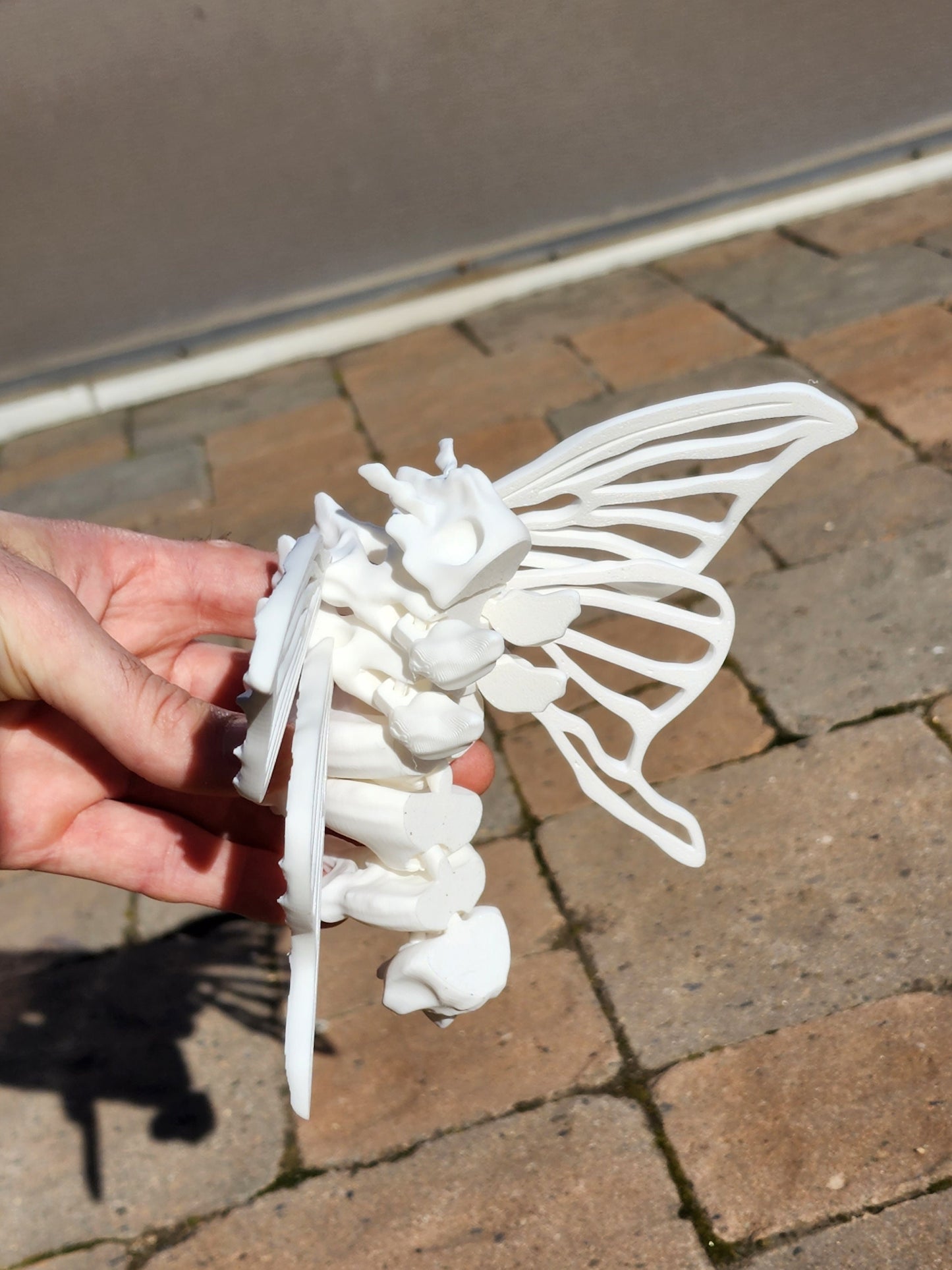 3D Printed Bone Moth - Articulated Fidget Toy