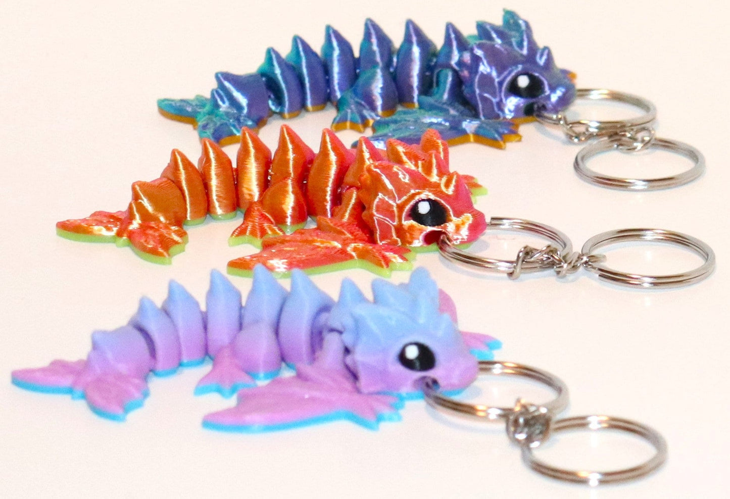 Dragon Keychain 3 Pack - Articulated Keychain