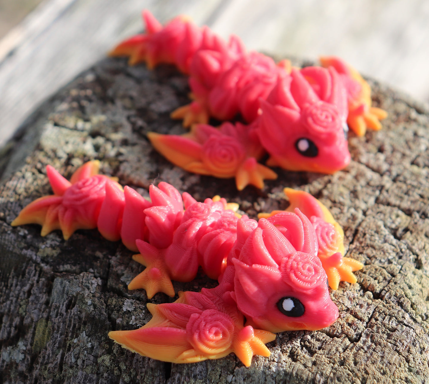 Rose Dragon Keychain 3 Pack - Articulated Keychain