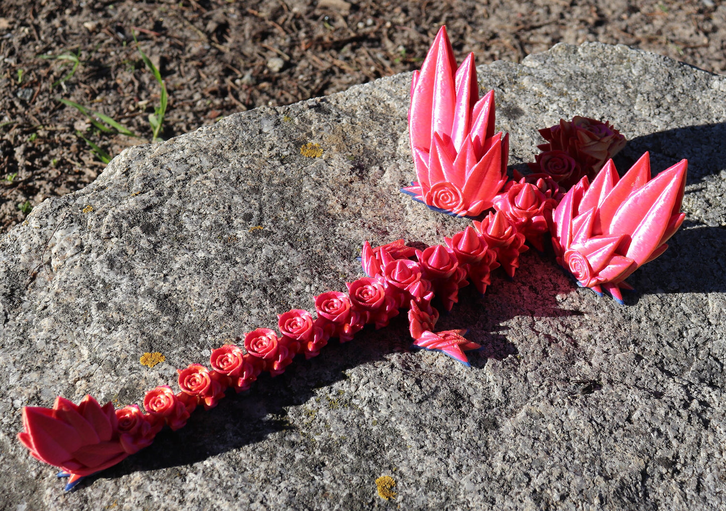 Large Winged Rose Dragon - Articulated Fidget Toy