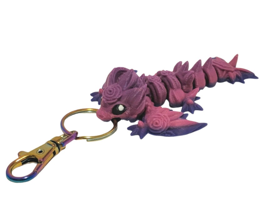 Rose Dragon Keychain 3 Pack - Articulated Keychain