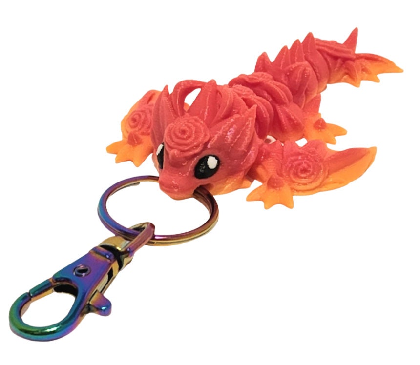 Rose Dragon Keychain 3 Pack - Articulated Keychain