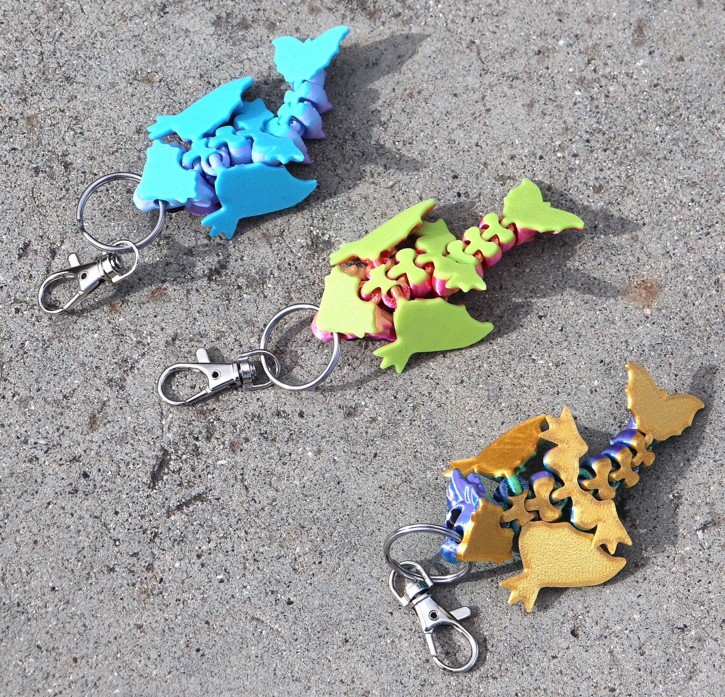 Dragon Keychain 3 Pack - Articulated Keychain