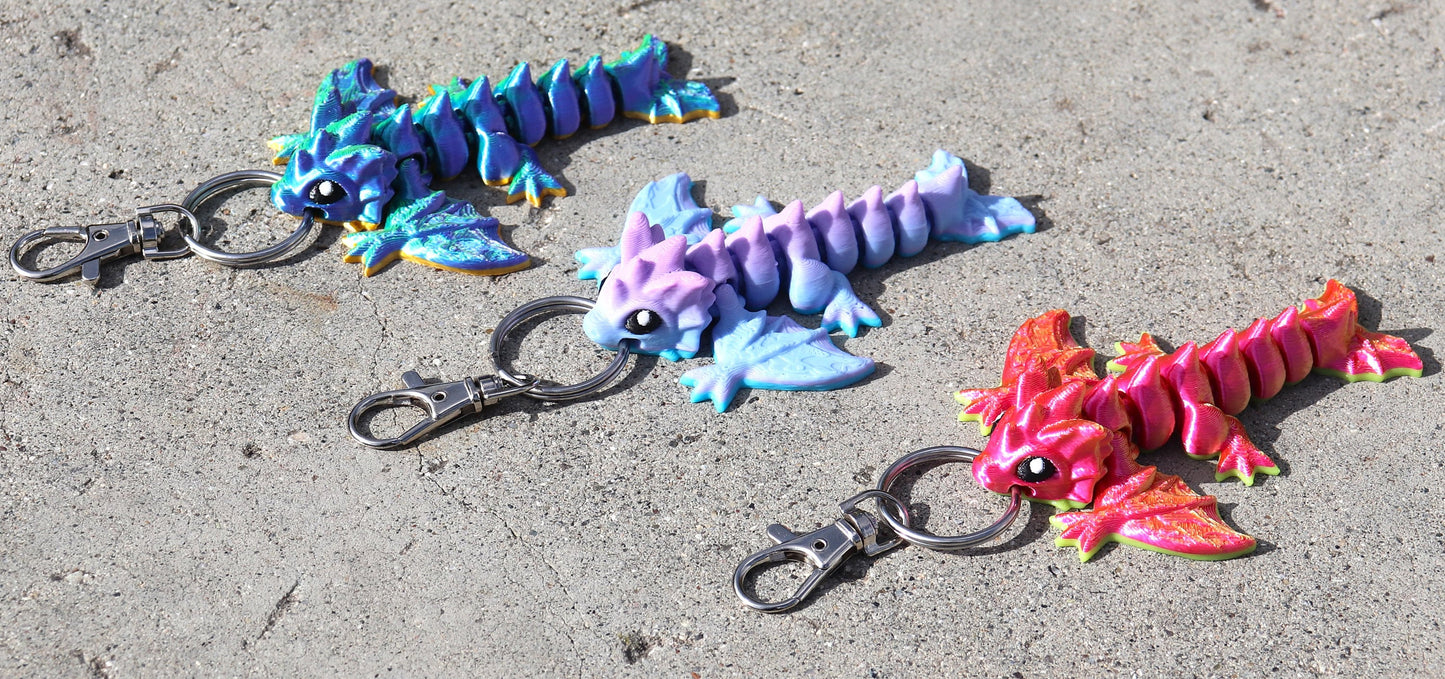 Dragon Keychain 3 Pack - Articulated Keychain