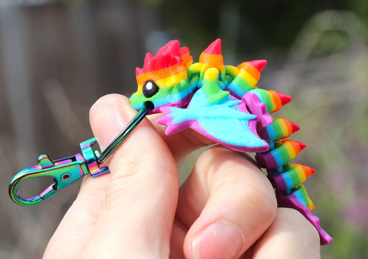 Rainbow Dragon Keychain - Articulated Keychain