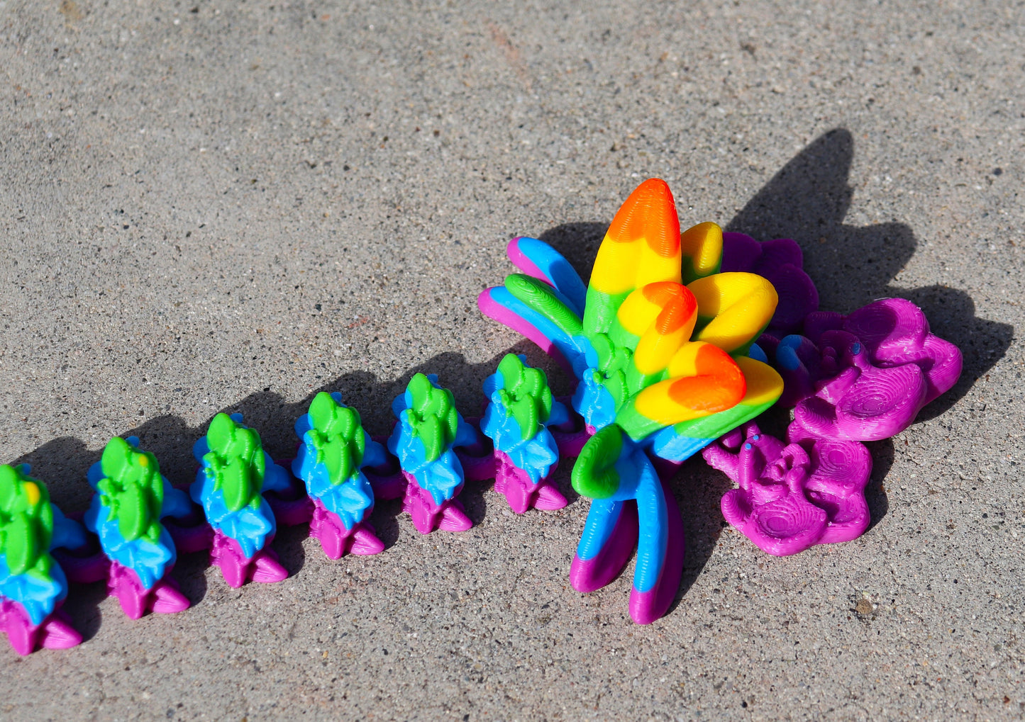 Rainbow Orchid Flower Dragon - Articulated Toy