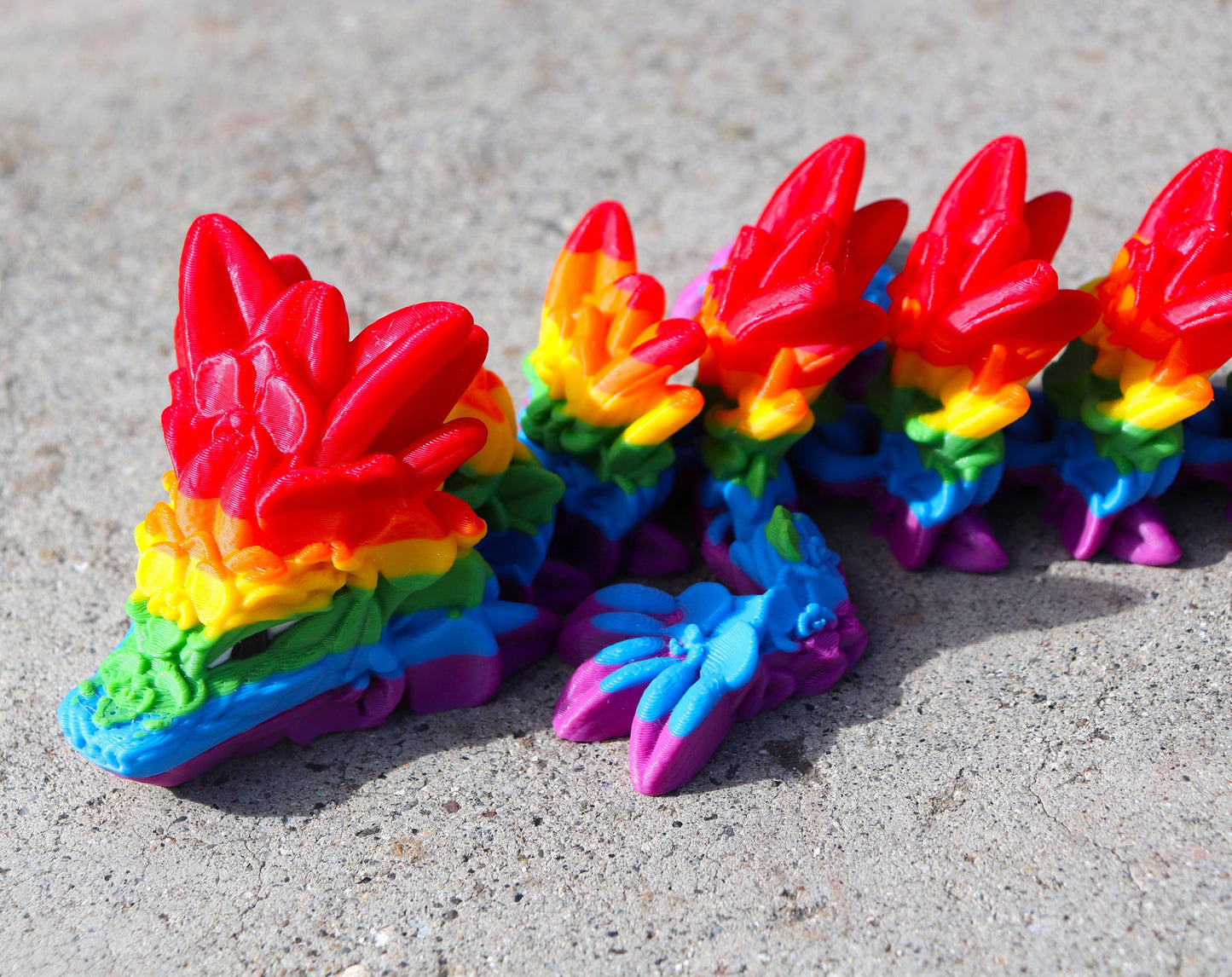 Rainbow Orchid Flower Dragon - Articulated Toy