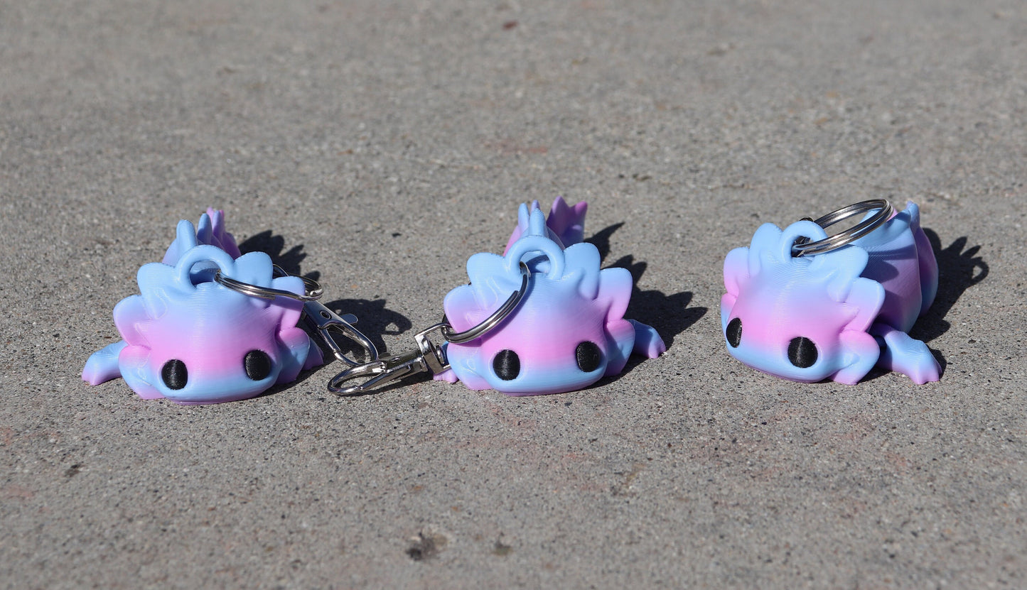 Axolotl Tadpole Keychain 3 Pack - Articulated Fidget Toy