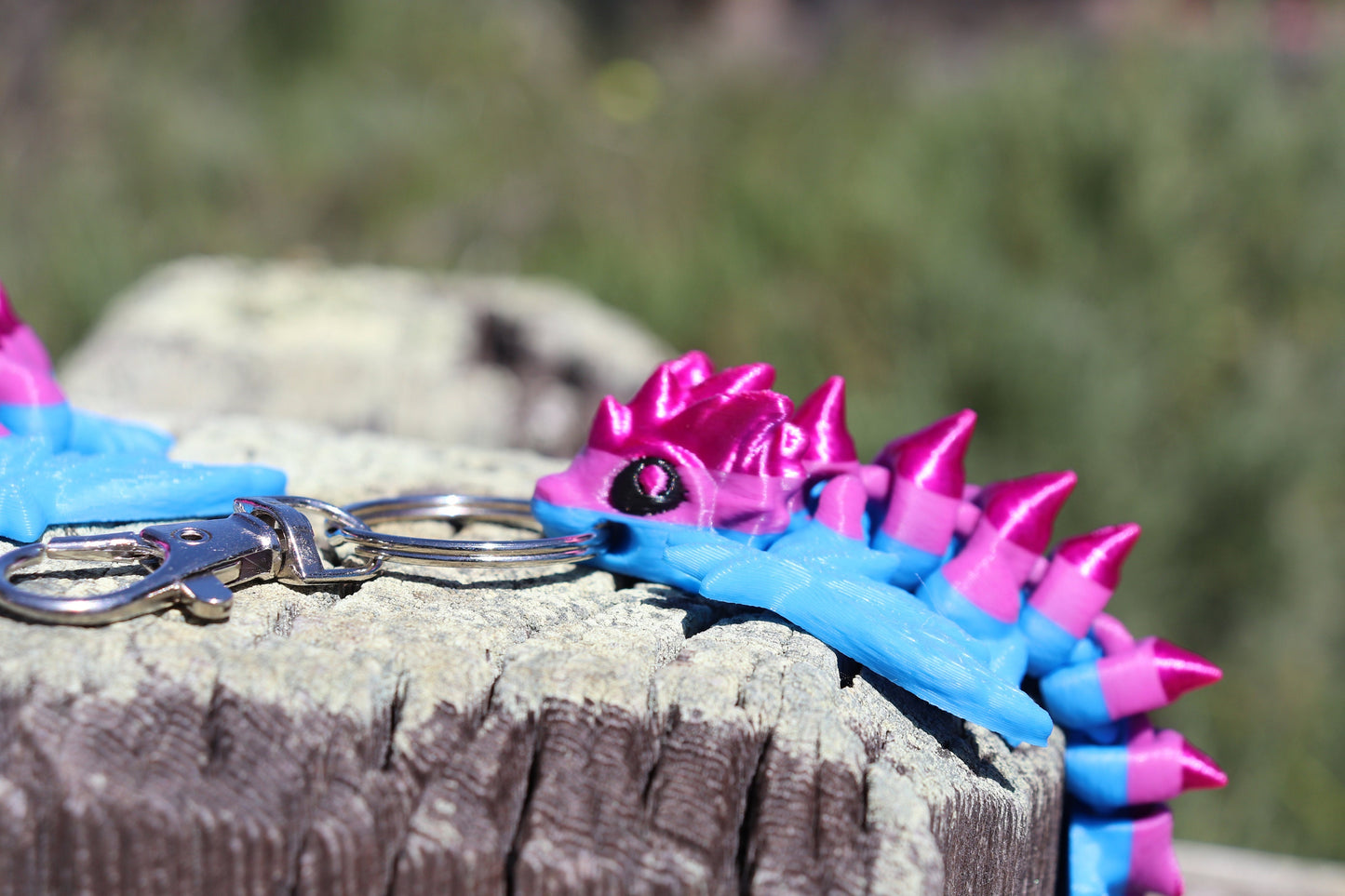 Bisexual Pride Dragon Keychain 3 Pack - Articulated Keychain