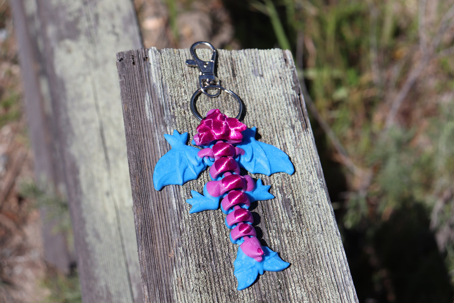 Bisexual Pride Dragon Keychain 3 Pack - Articulated Keychain