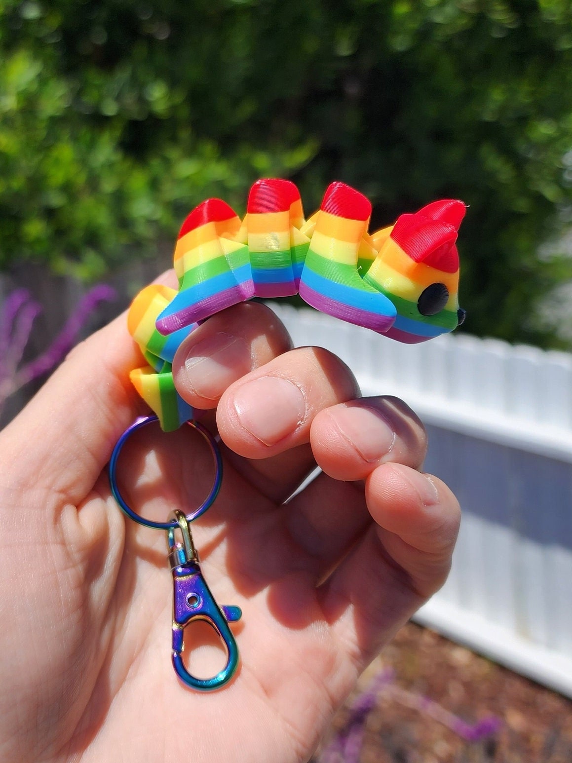 Rainbow Fox Keychain 3 Pack - Articulated Keychain