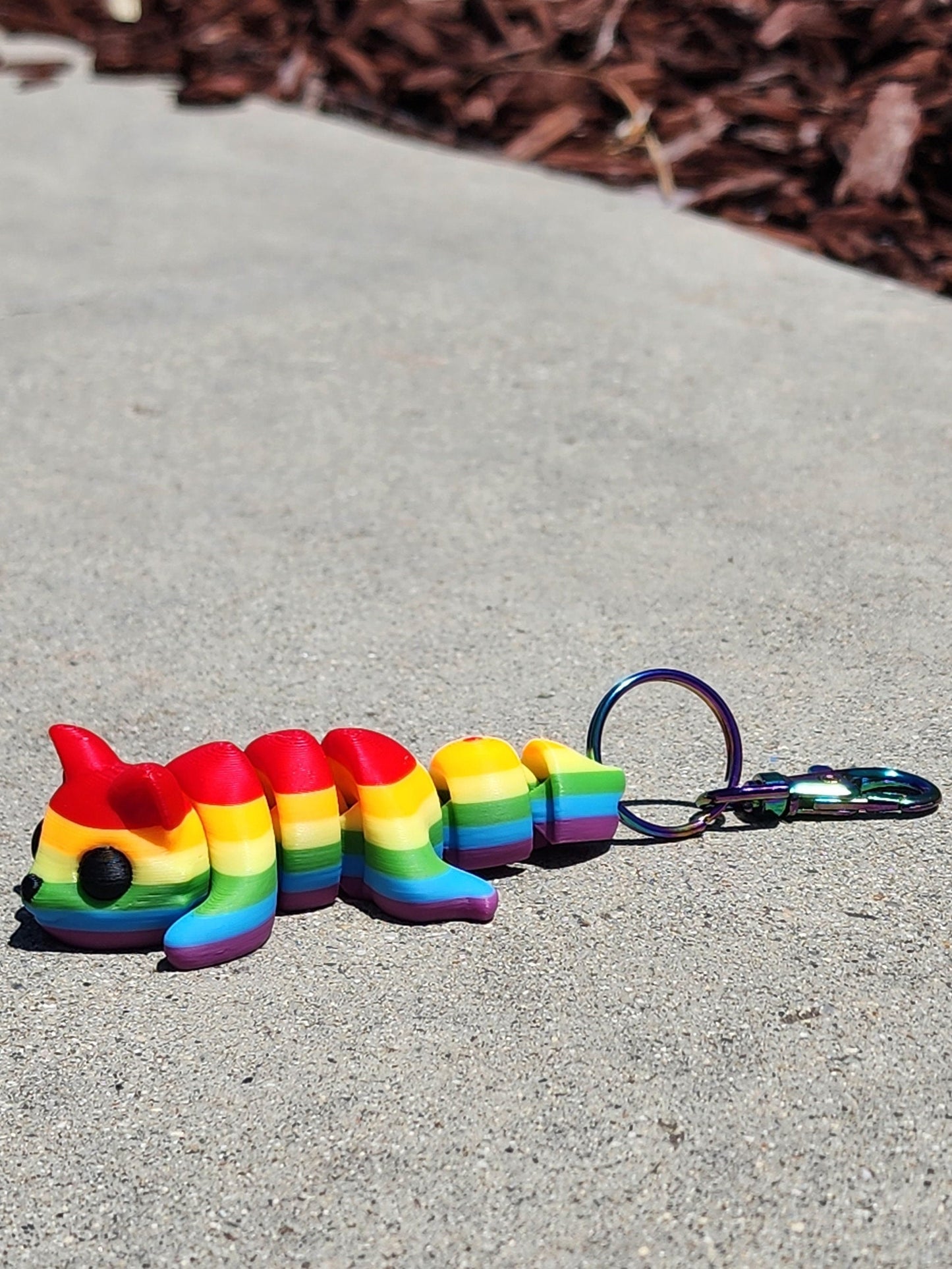 Rainbow Fox Keychain 3 Pack - Articulated Keychain