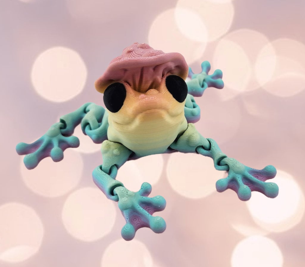 Mushroom Frog Toy (3 PACK) -  Articulated Fidget Toy