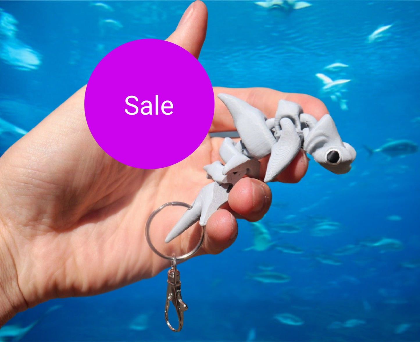 Hammerhead Shark Keychain 3 Pack - Articulated Keychain