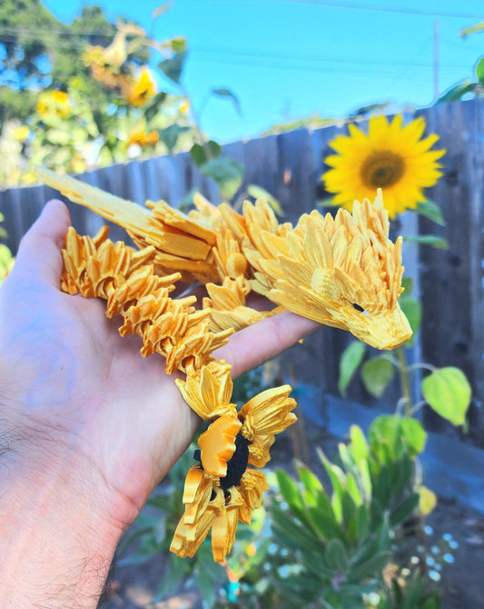 Large Sunflower Dragon - Articulated Fidget Toy