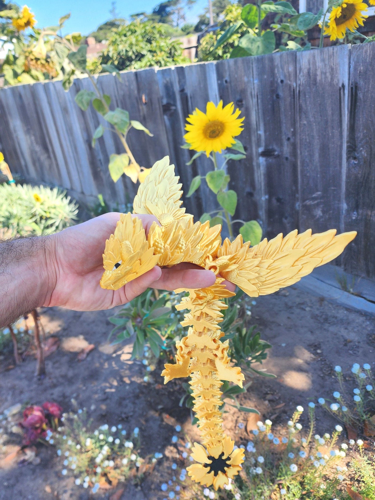 Large Sunflower Dragon - Articulated Fidget Toy