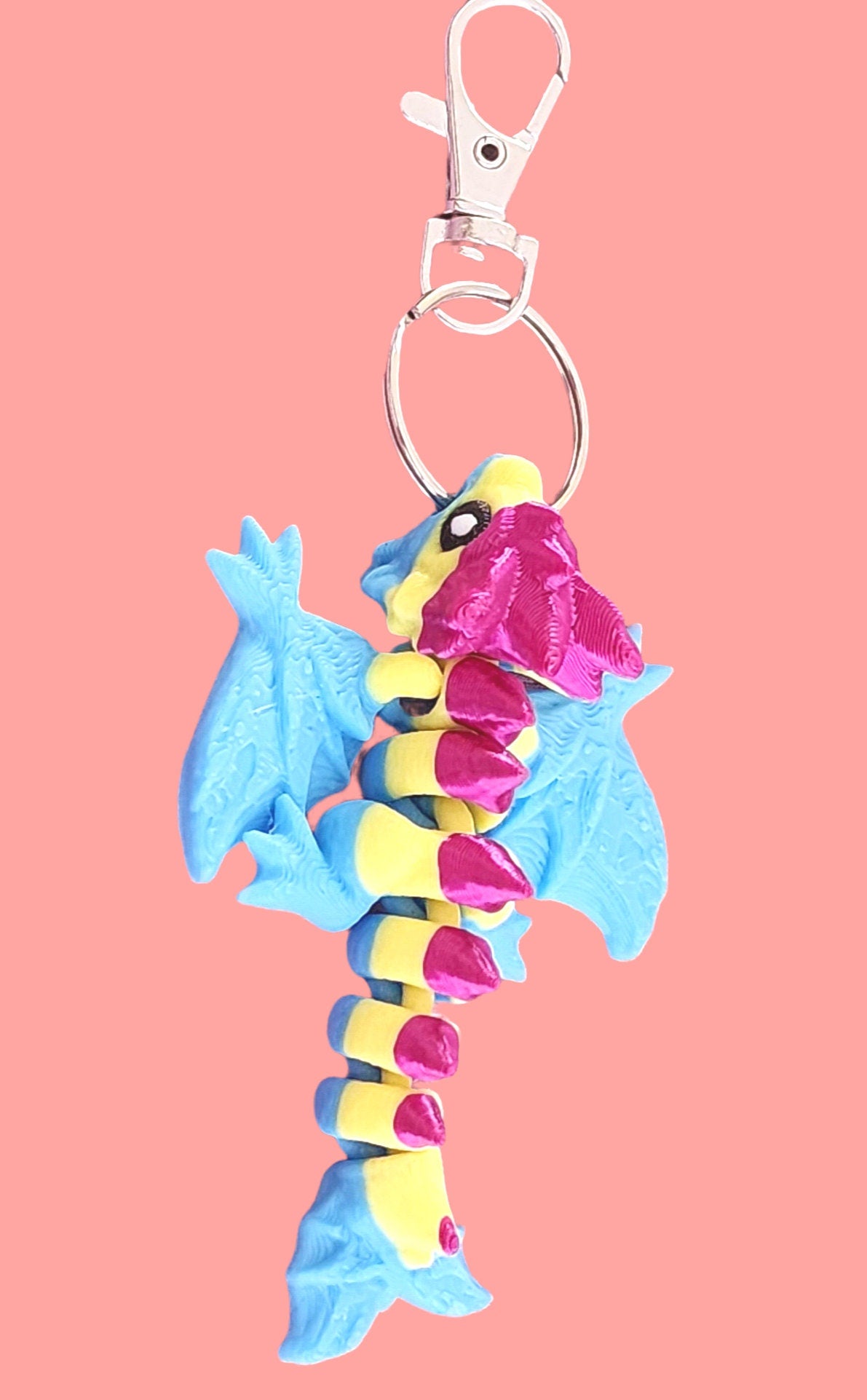 Pansexual Pride Dragon Keychain 3 Pack - Articulated Keychain